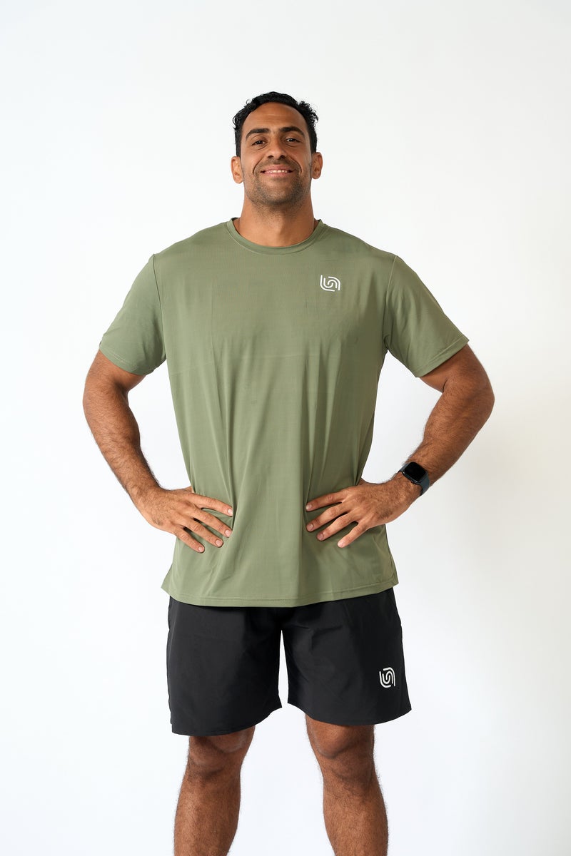 Beyond sportswear Men's Olive Regular Fit T-shirt - Image 3